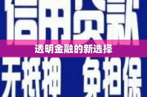 清涧透明金融的新选择