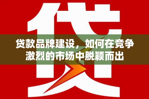 亭湖贷款品牌建设，如何在竞争激烈的市场中脱颖而出