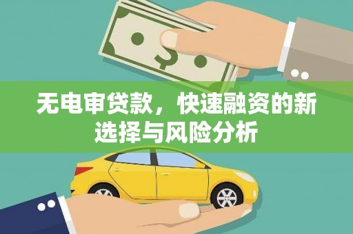 泗水无电审贷款，快速融资的新选择与风险分析