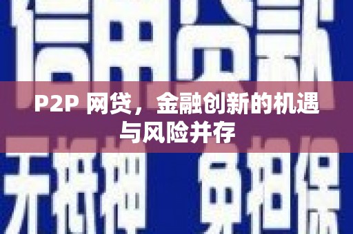 西岗P2P 网贷，金融创新的机遇与风险并存