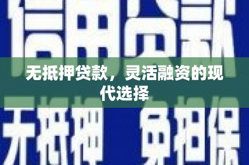 中区无抵押贷款，灵活融资的现代选择